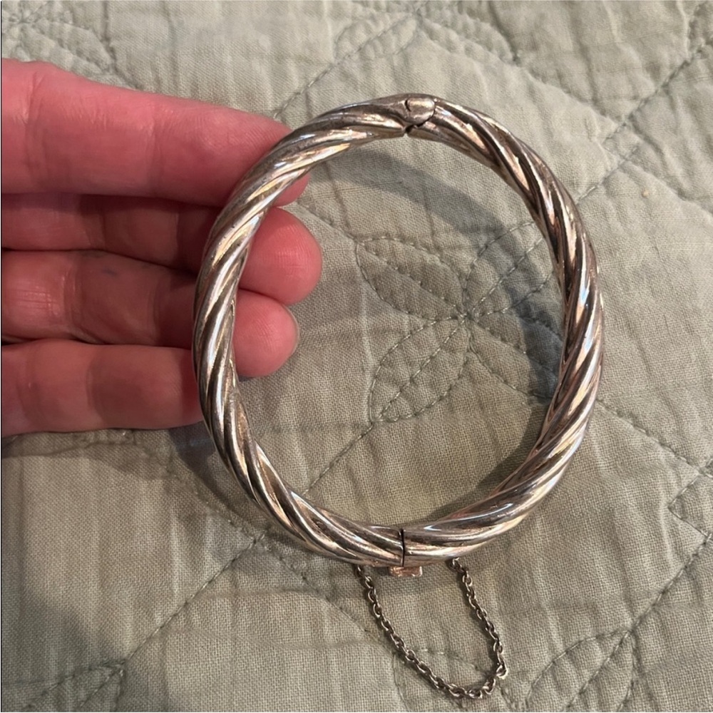 Sterling Silver Twisted Rope Bangle Bracelet, NFS